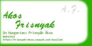 akos frisnyak business card
